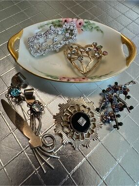 Mixed Metal Women's Brooch Set - Gold & Silver Tones